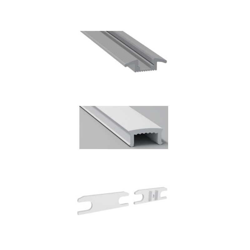 Floor Aluminum LED Strip Lighting Channel For 10mm LED Rope Lights